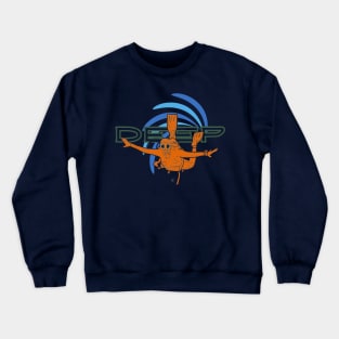 Deep silhouette of a scuba diver in an orange suit Crewneck Sweatshirt